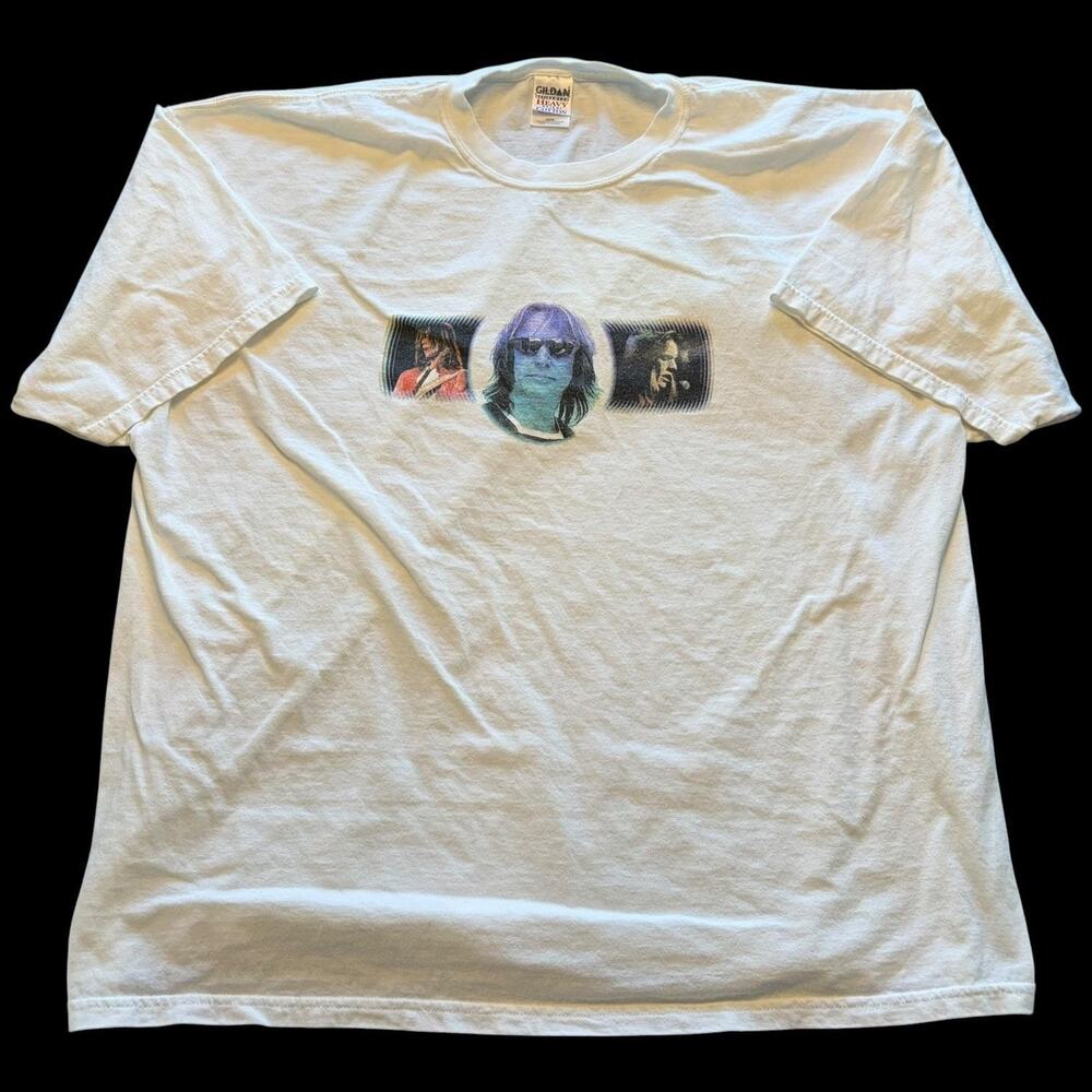 Gildan Shirt Mens 3XL White Rock Musician Photo Graphic Music Tee T-Shirt